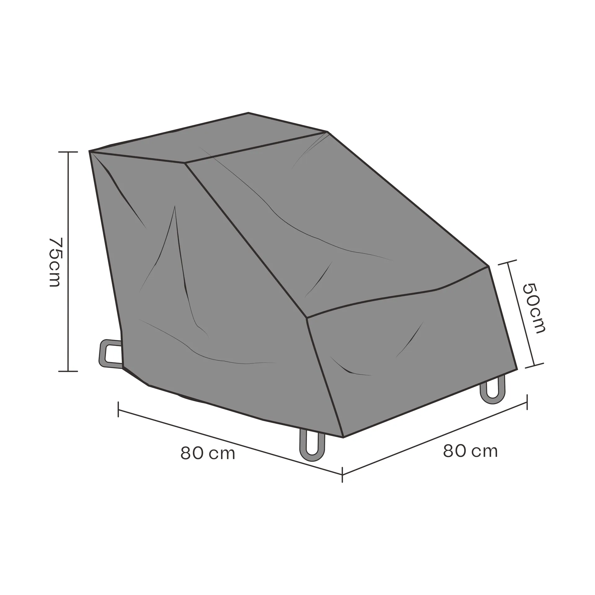 Brafab møbelovertræk lænestol, Sort 80 cm Brafab