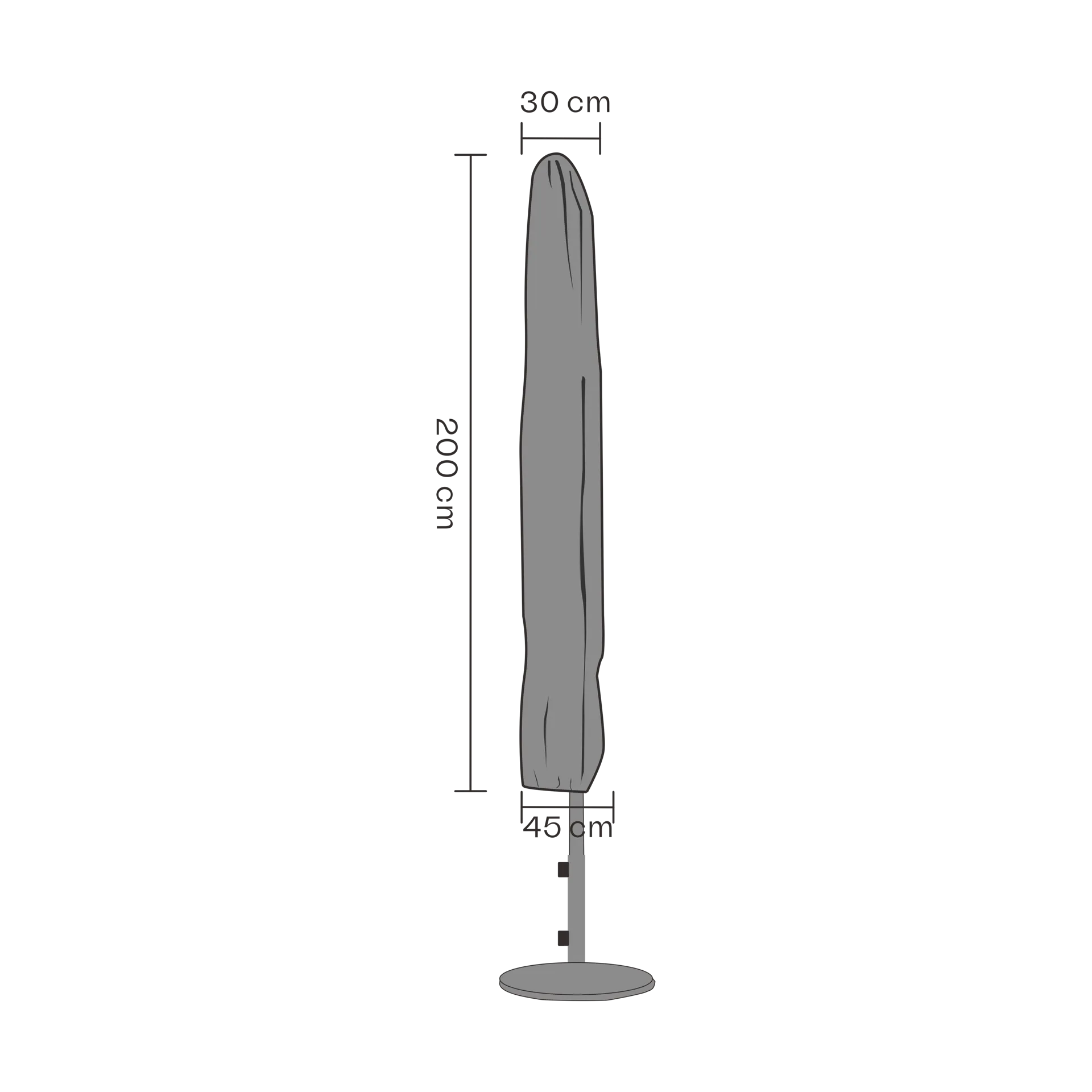 Brafab møbelovertræk parasol, Sort 200 cm Brafab