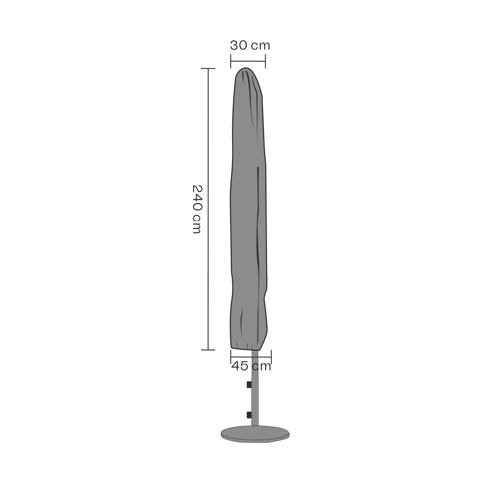 Brafab møbelovertræk parasol, Sort 240 cm Brafab