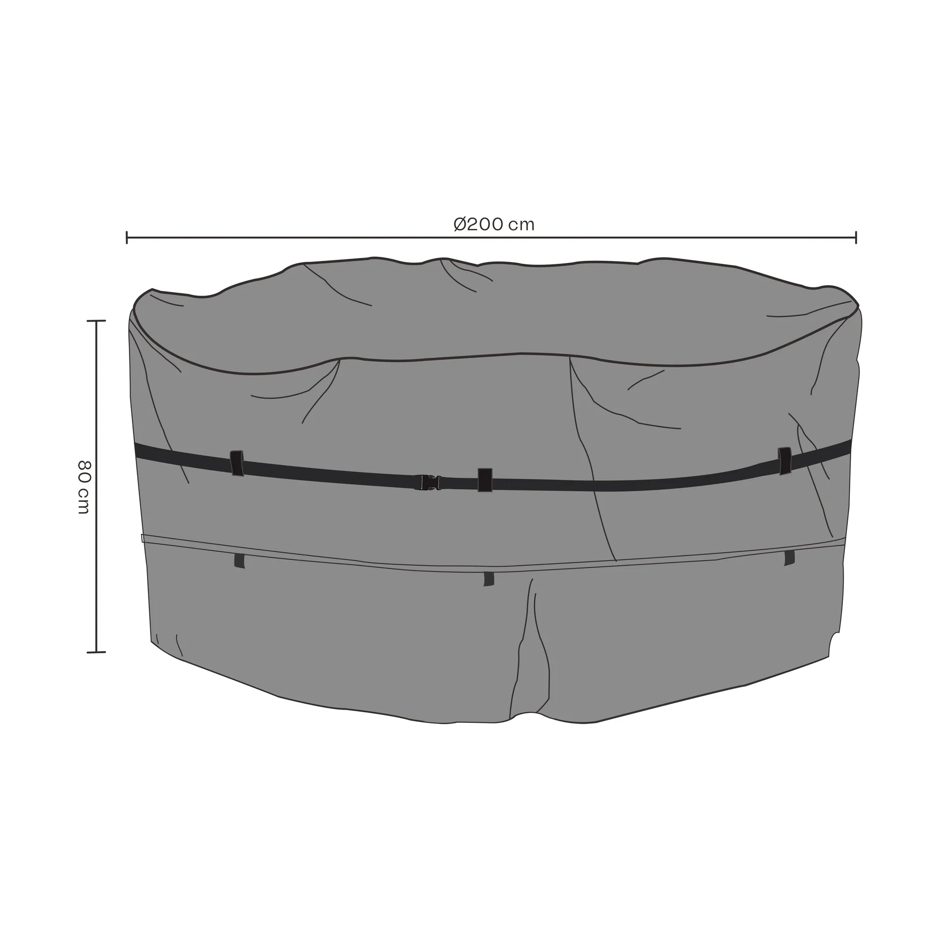 Brafab møbelovertræk spisegruppe, Sort 200x80 cm Brafab