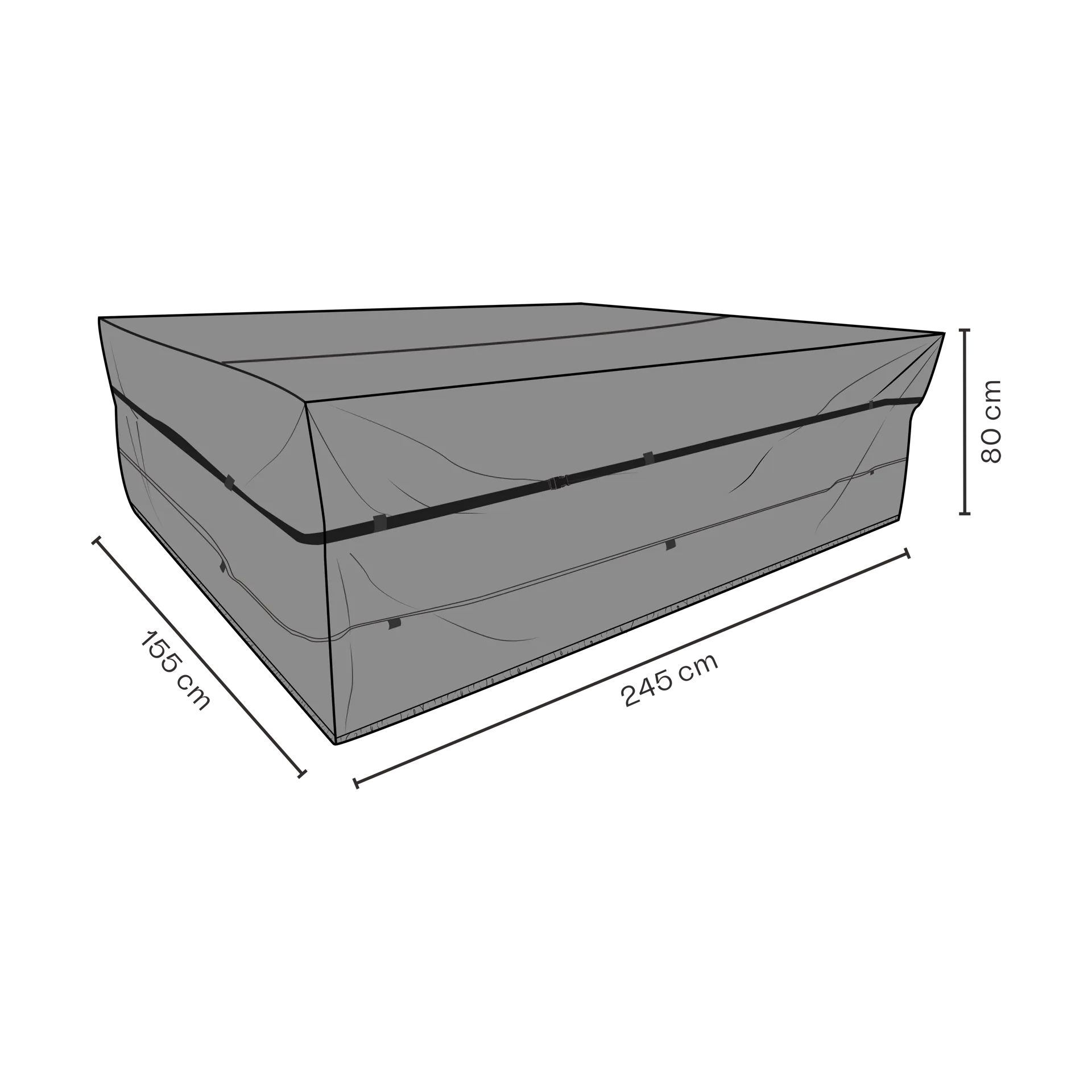 Brafab møbelovertræk spisegruppe, Sort 245x155 cm Brafab