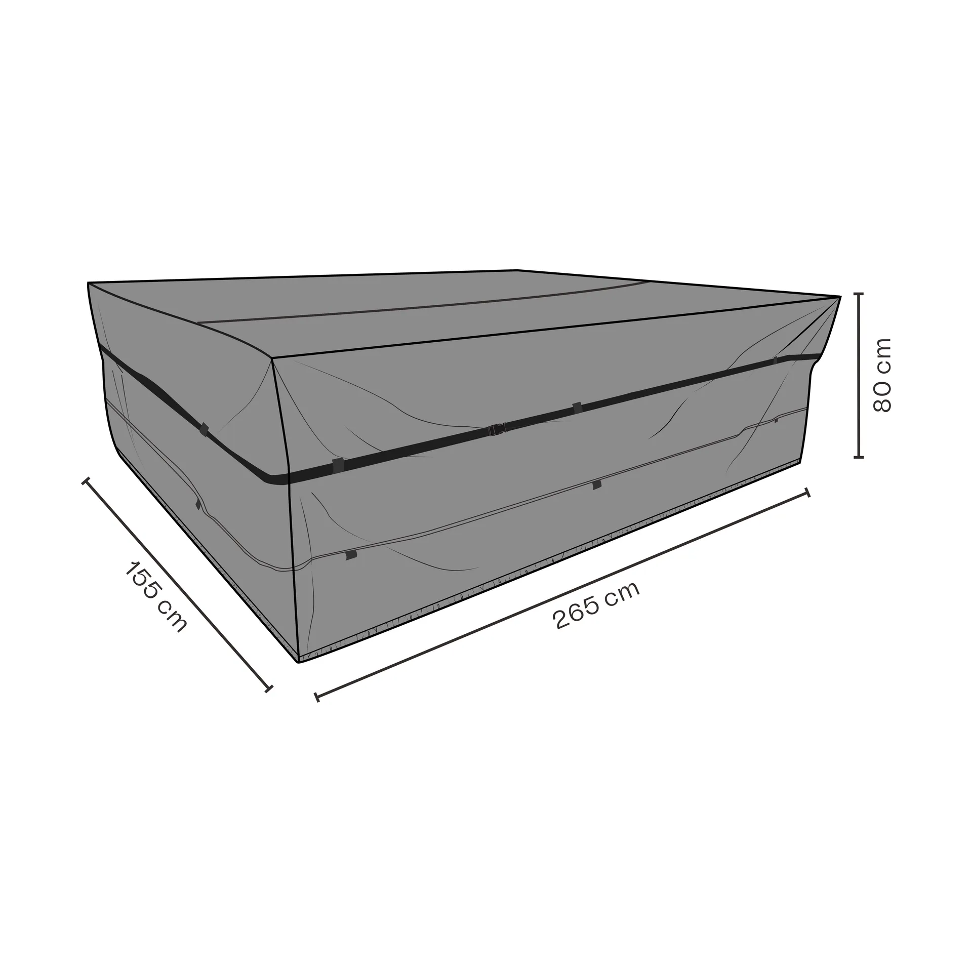 Brafab møbelovertræk spisegruppe, Sort 265x155 cm Brafab