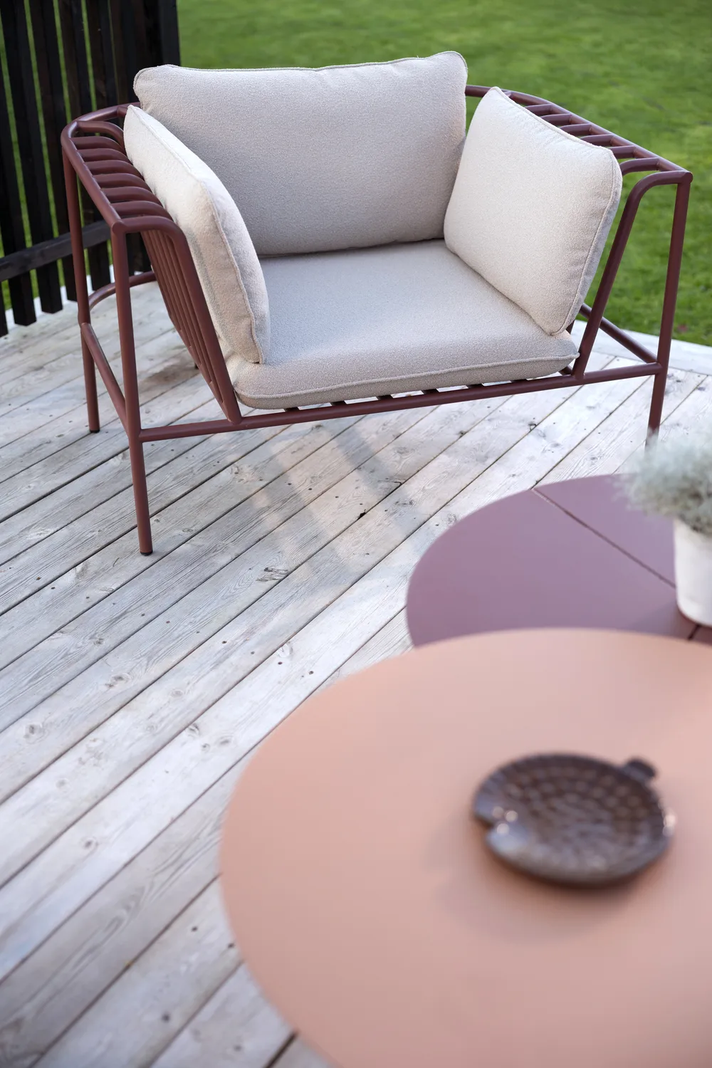 Collier lænestol, Zin red-teddy beige Brafab