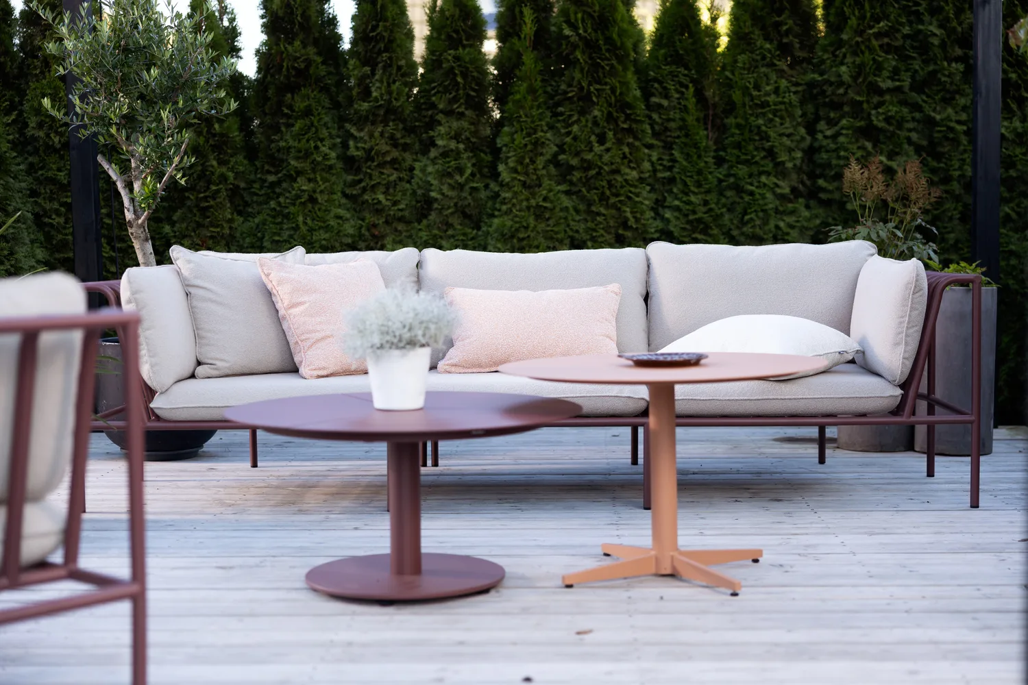 Collier sofamodul, Zin red-teddy beige, midterdel Brafab