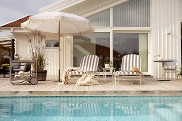 Gatsby parasol - Grey stripe, Ø256 cm - Brafab