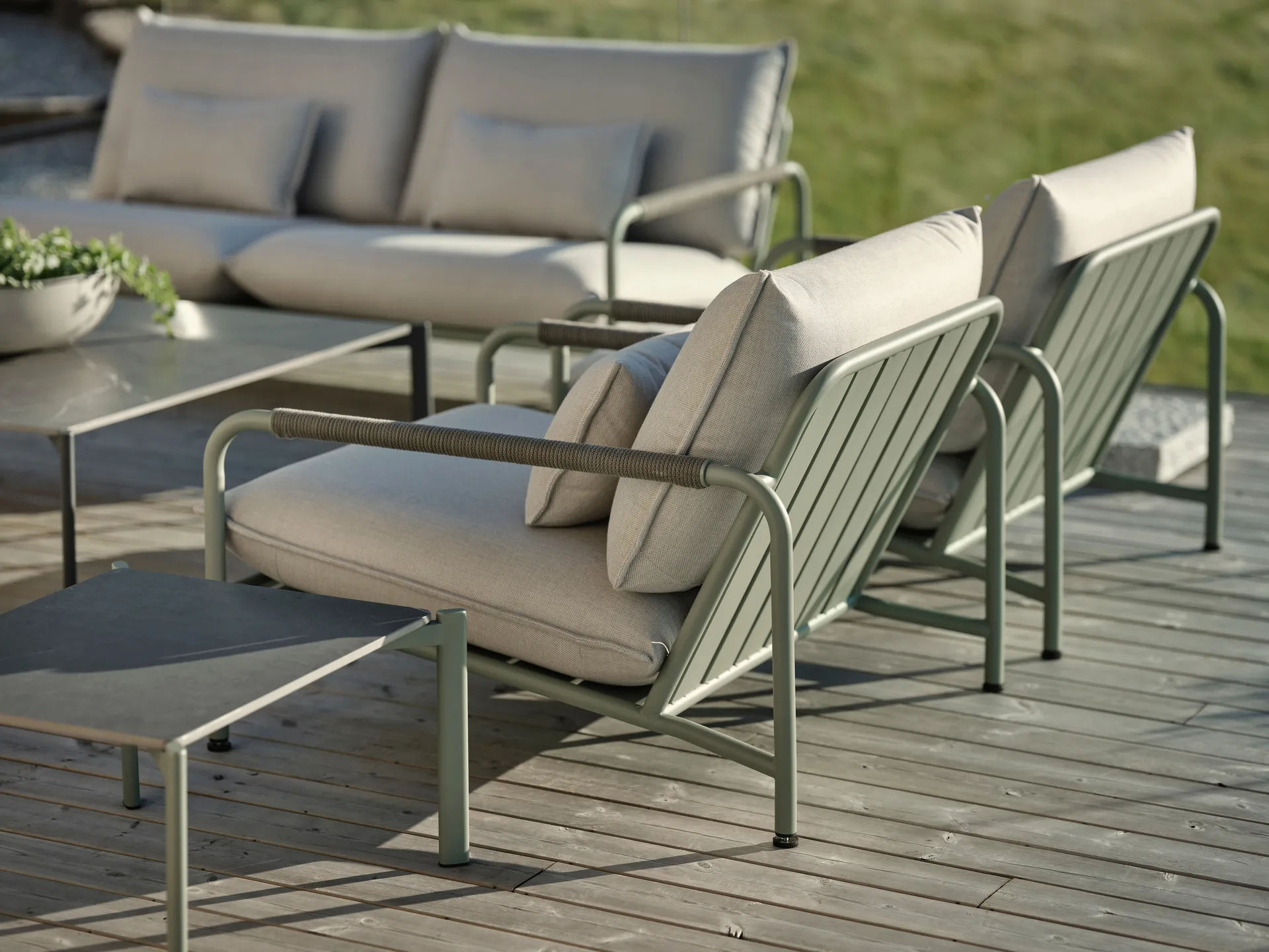 Lerberget loungestol, Grøn-ask Brafab