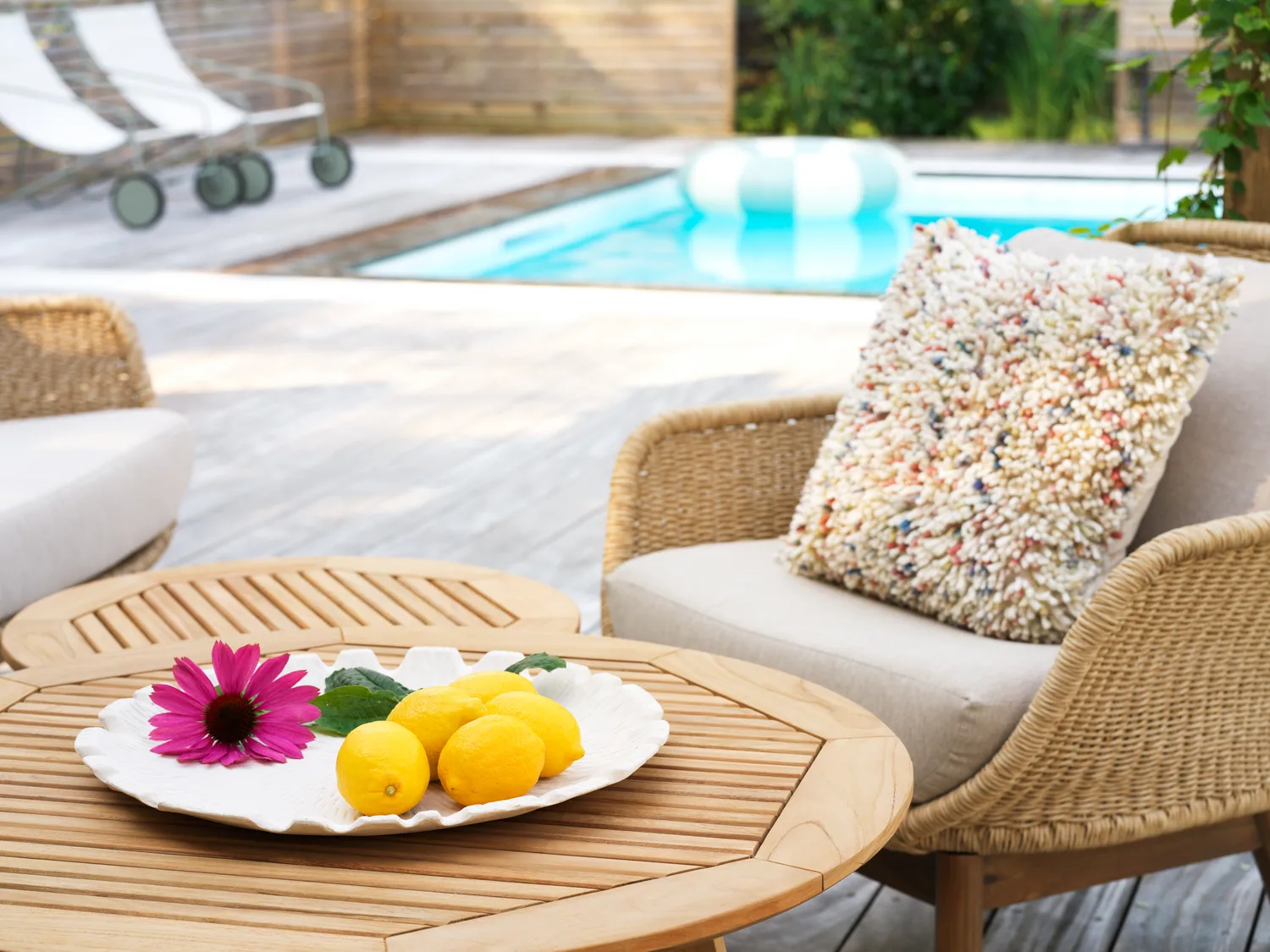 Lily lænestol, Twist straw-plush wheat Brafab