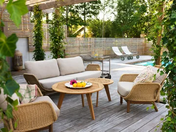 Lily sofa - Twist straw-plush wheat, 2,5-personers - Brafab