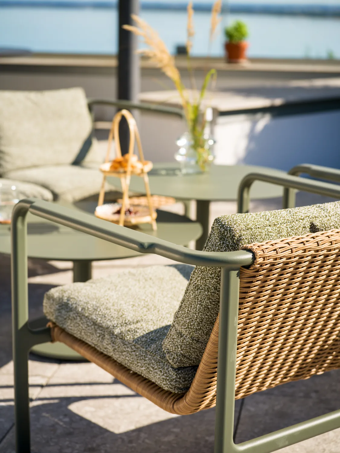 Motty lænestol, Nordic green-teddy verde Brafab