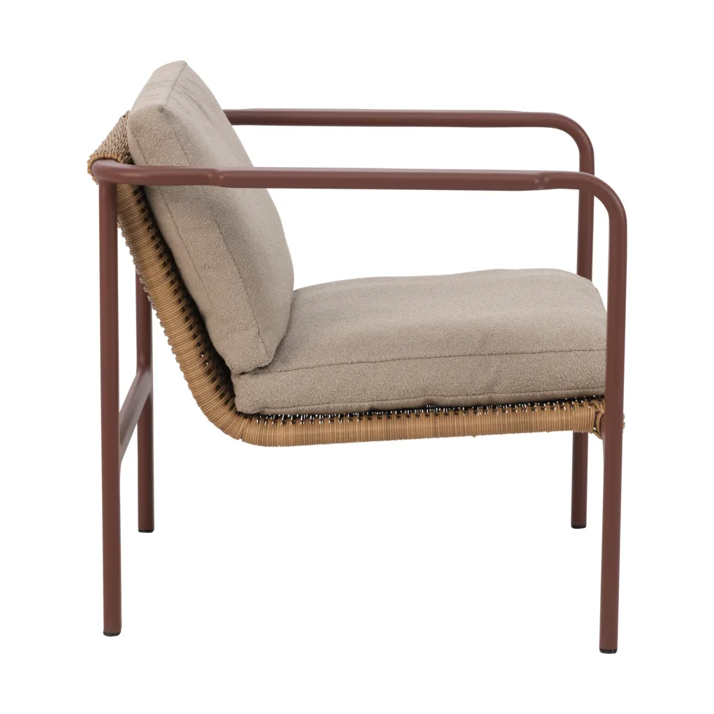 Motty lænestol, Zin red-teddy beige Brafab