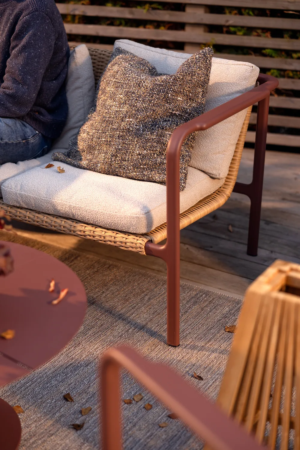 Motty sofa, Zin red-teddy beige, 2-personers sofa Brafab