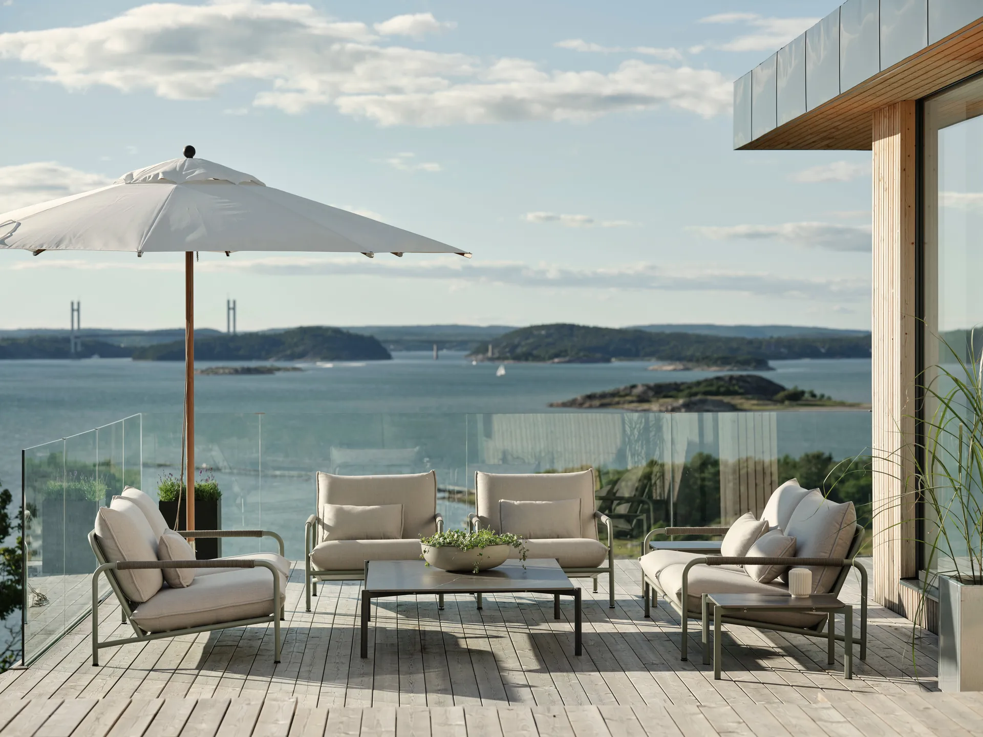 Paliano parasol, Natur-hvid 350 cm Brafab