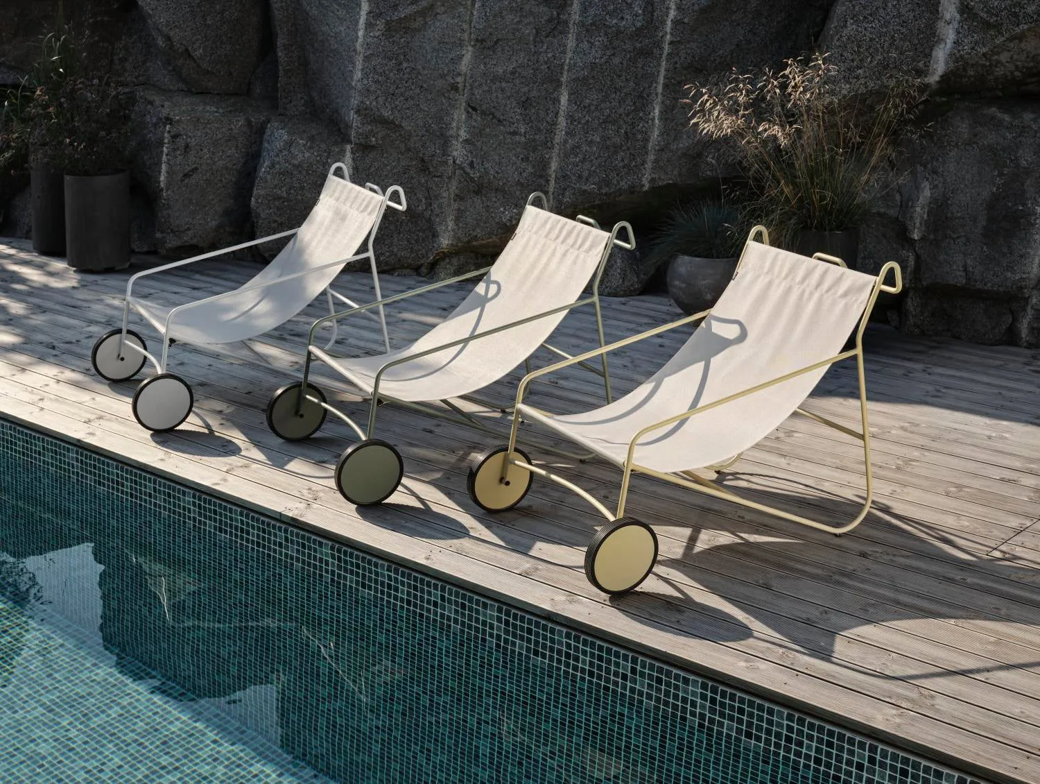 Poul Chair loungestol, Dusty green-hvid Brafab