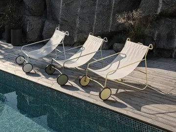 Poul Chair loungestol - Dusty green-hvid - Brafab