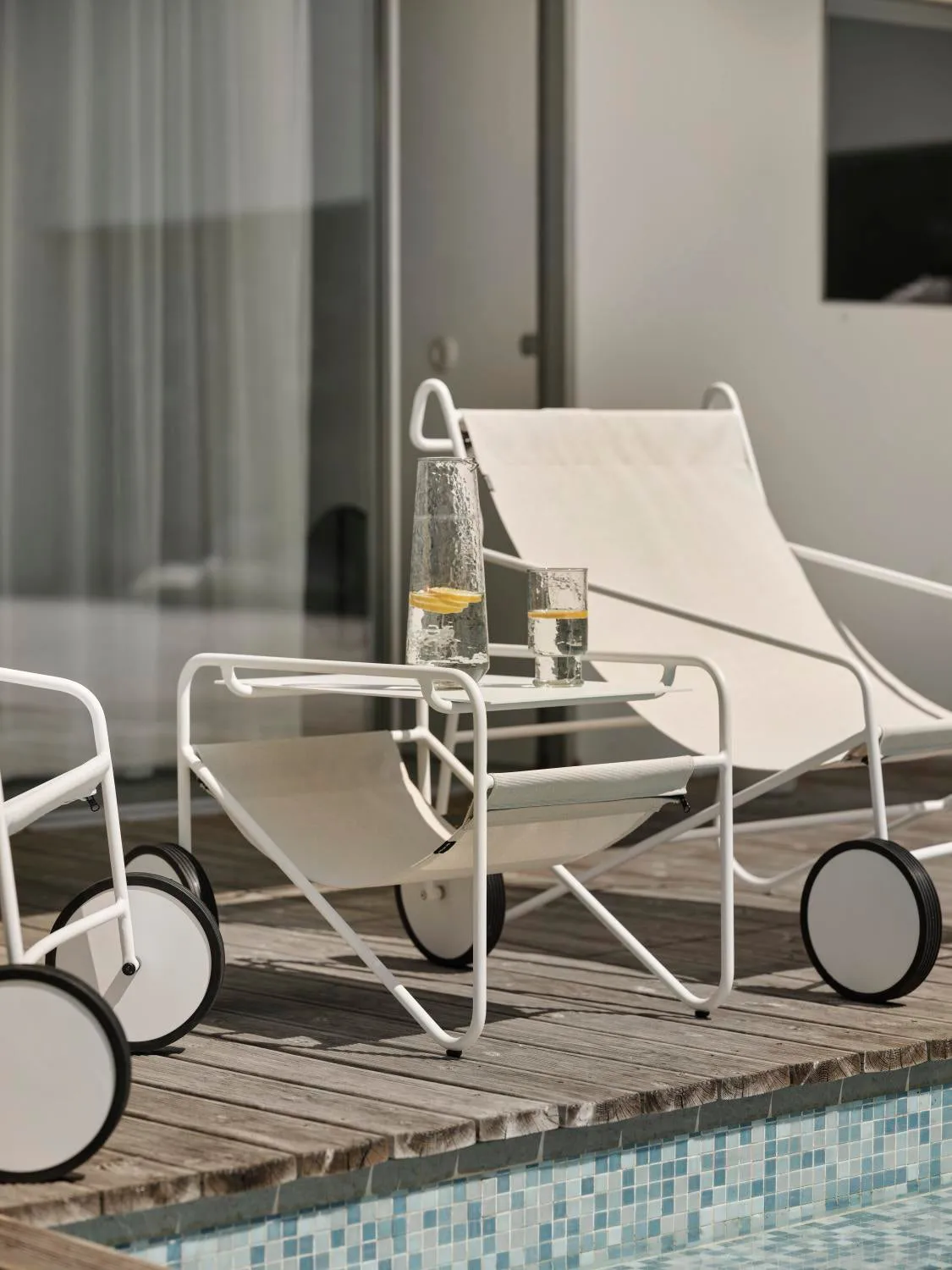 Poul Table sidebord, White-off white, 72x44 cm Brafab