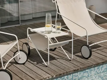 Poul Table sidebord - White-off white, 72x44 cm - Brafab