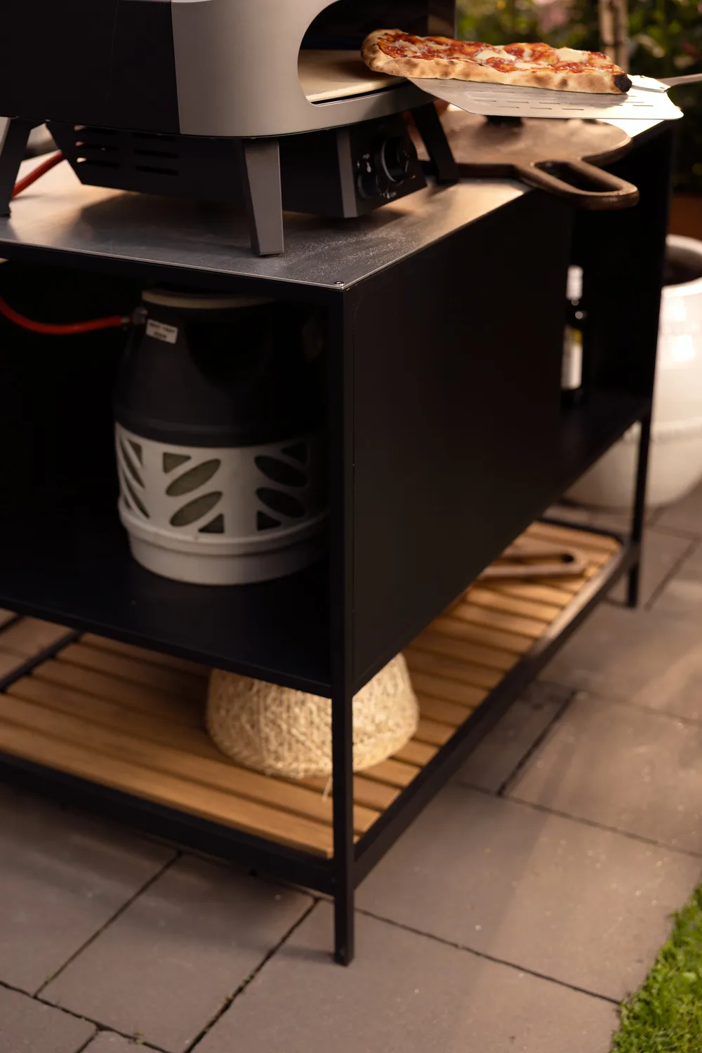 Prep udekøkken bænkeskab 110x90x70 cm, Sort Brafab