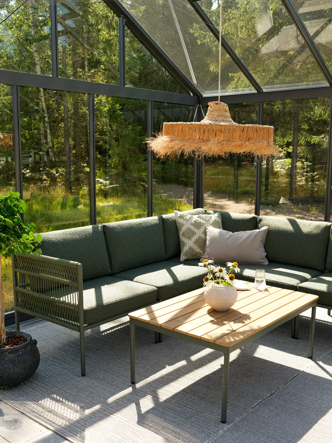 Reno modulsofa, Nordic green-raw avocado, midterdel Brafab