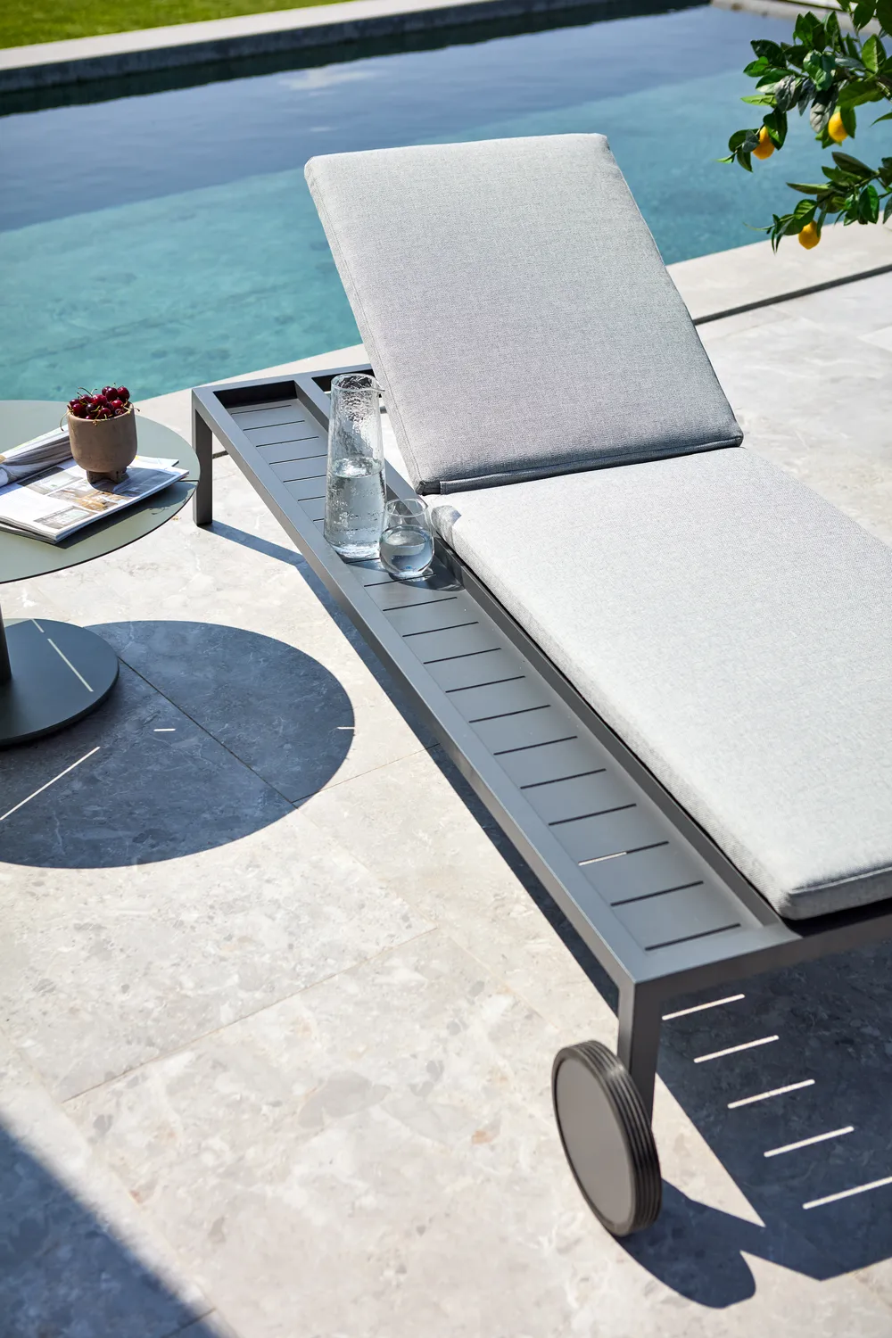 Samvaro solseng 218x92 cm, Antracit-pearl grey Brafab