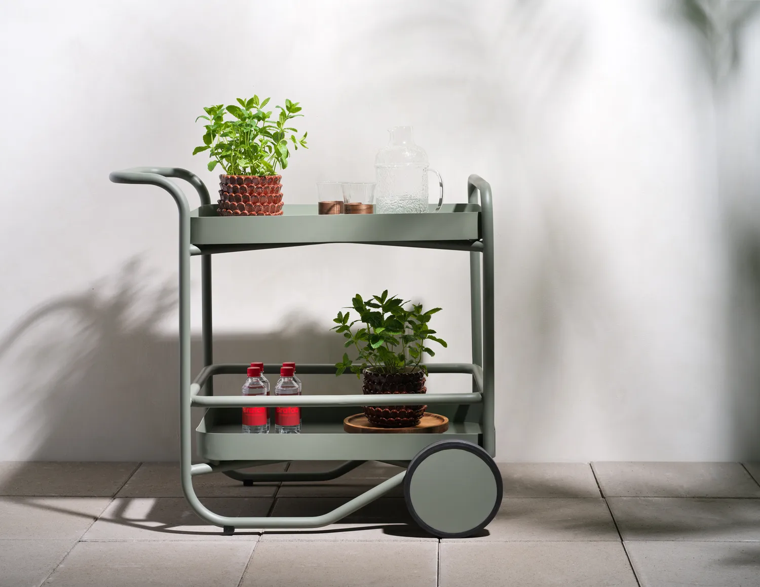 Trolly serveringsvogn 88x59 cm, Dusty green Brafab