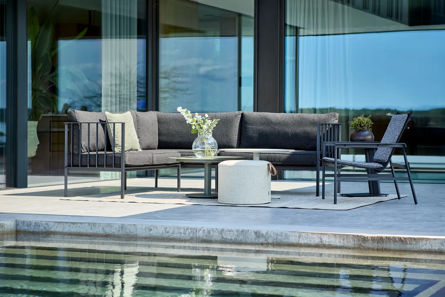 Upper hjørnesofa, Sort-teddy black Brafab