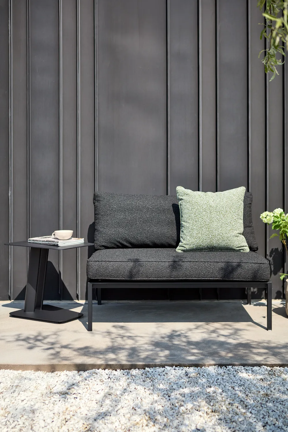 Upper modulsofa, Sort-teddy black, midterdel Brafab