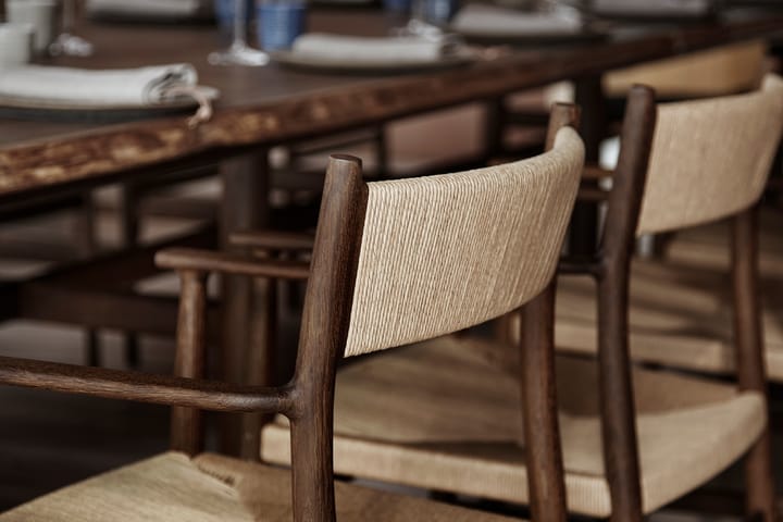 Arv armstol vævet ryg og sæde, Røgolieret eg/Papirsnor Brdr. Krüger