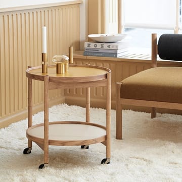 Bølling Tray Table model 50 rullebord - clay, ubehandlet understel i eg - Brdr. Krüger