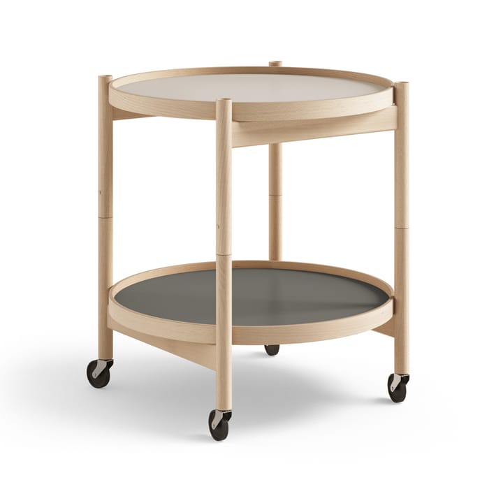 Bølling Tray Table model 50 rullebord - stone, olieret understel i bøg - Brdr. Krüger