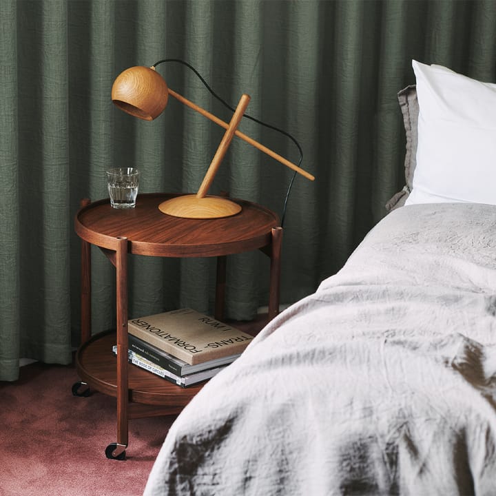 Bølling Tray Table model 50 rullebord, stone, olieret understel i valnød Brdr. Krüger