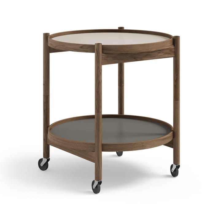 Bølling Tray Table model 50 rullebord - stone, røgolieret understel i eg - Brdr. Krüger