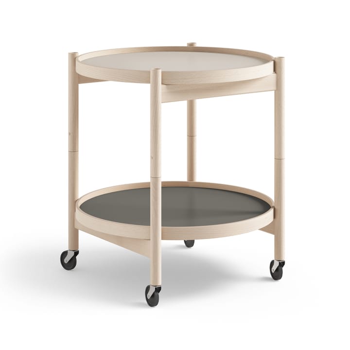 Bølling Tray Table model 50 rullebord - stone, ubehandlet understel i bøg - Brdr. Krüger