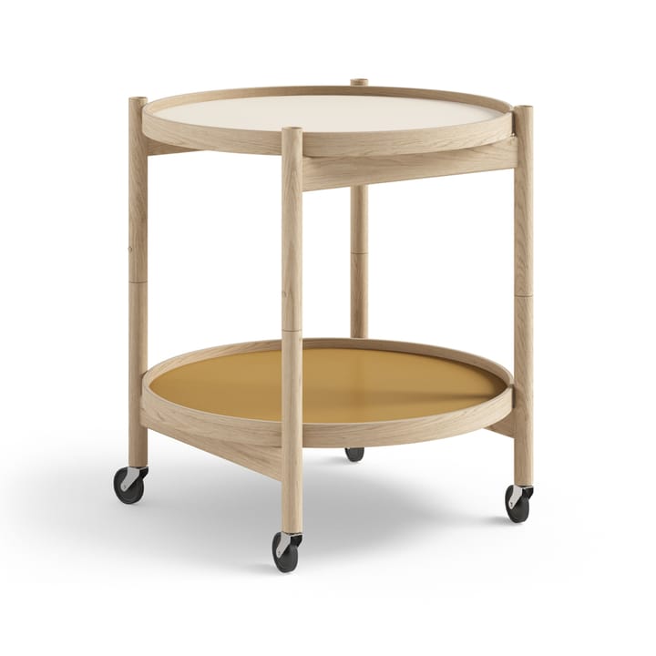 Bølling Tray Table model 50 rullebord - sunny, ubehandlet understel i eg - Brdr. Krüger