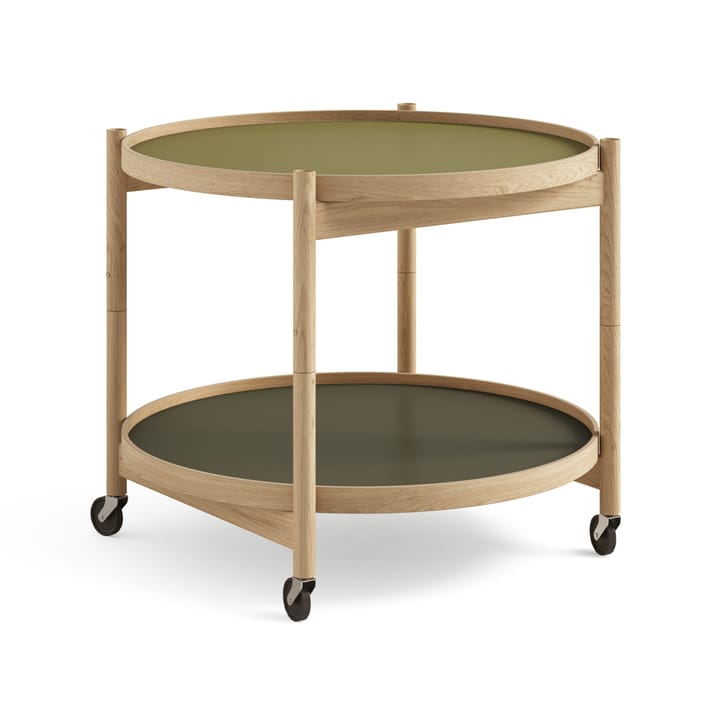 Bølling Tray Table model 60 rullebord - leaf, olieret understel i eg - Brdr. Krüger