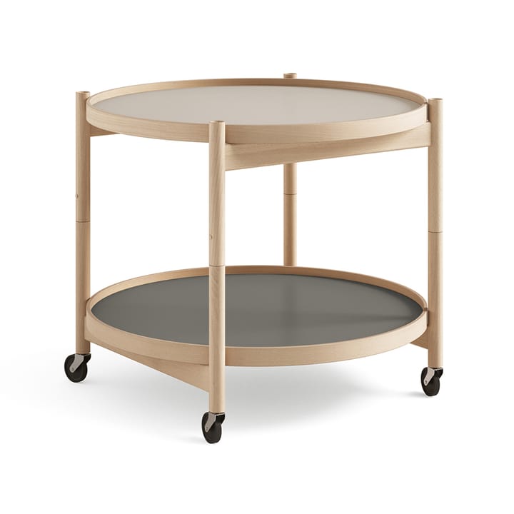 Bølling Tray Table model 60 rullebord - stone, olieret understel i bøg - Brdr. Krüger