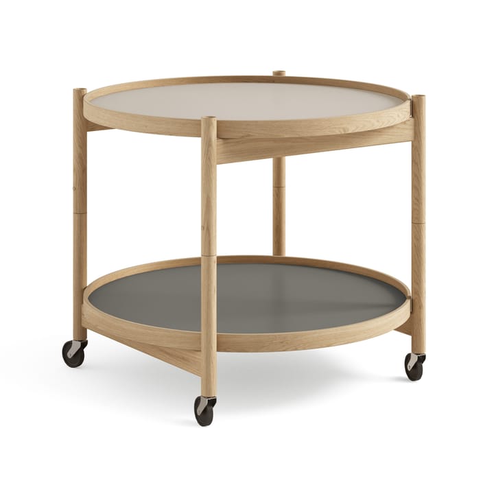 Bølling Tray Table model 60 rullebord - stone, olieret understel i eg - Brdr. Krüger