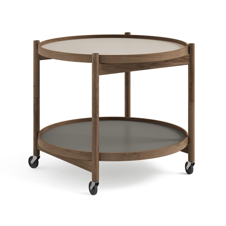 Bølling Tray Table model 60 rullebord - stone, røgolieret understel i eg - Brdr. Krüger