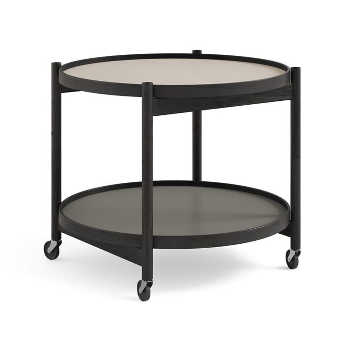 Bølling Tray Table model 60 rullebord - stone, sortlakeret understel i eg - Brdr. Krüger