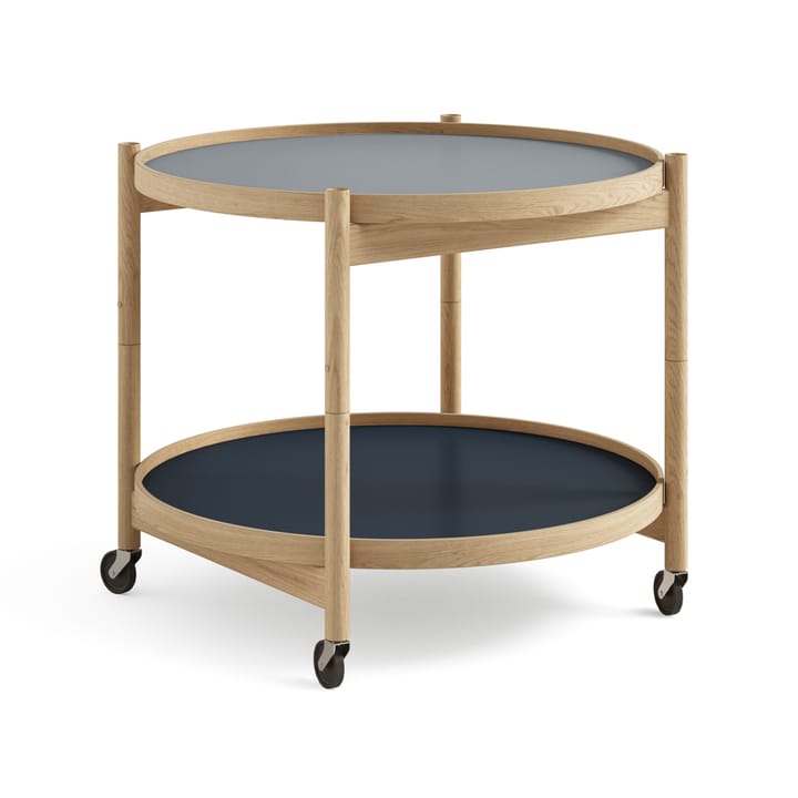 Bølling Tray Table model 60 rullebord - water, olieret understel i eg - Brdr. Krüger