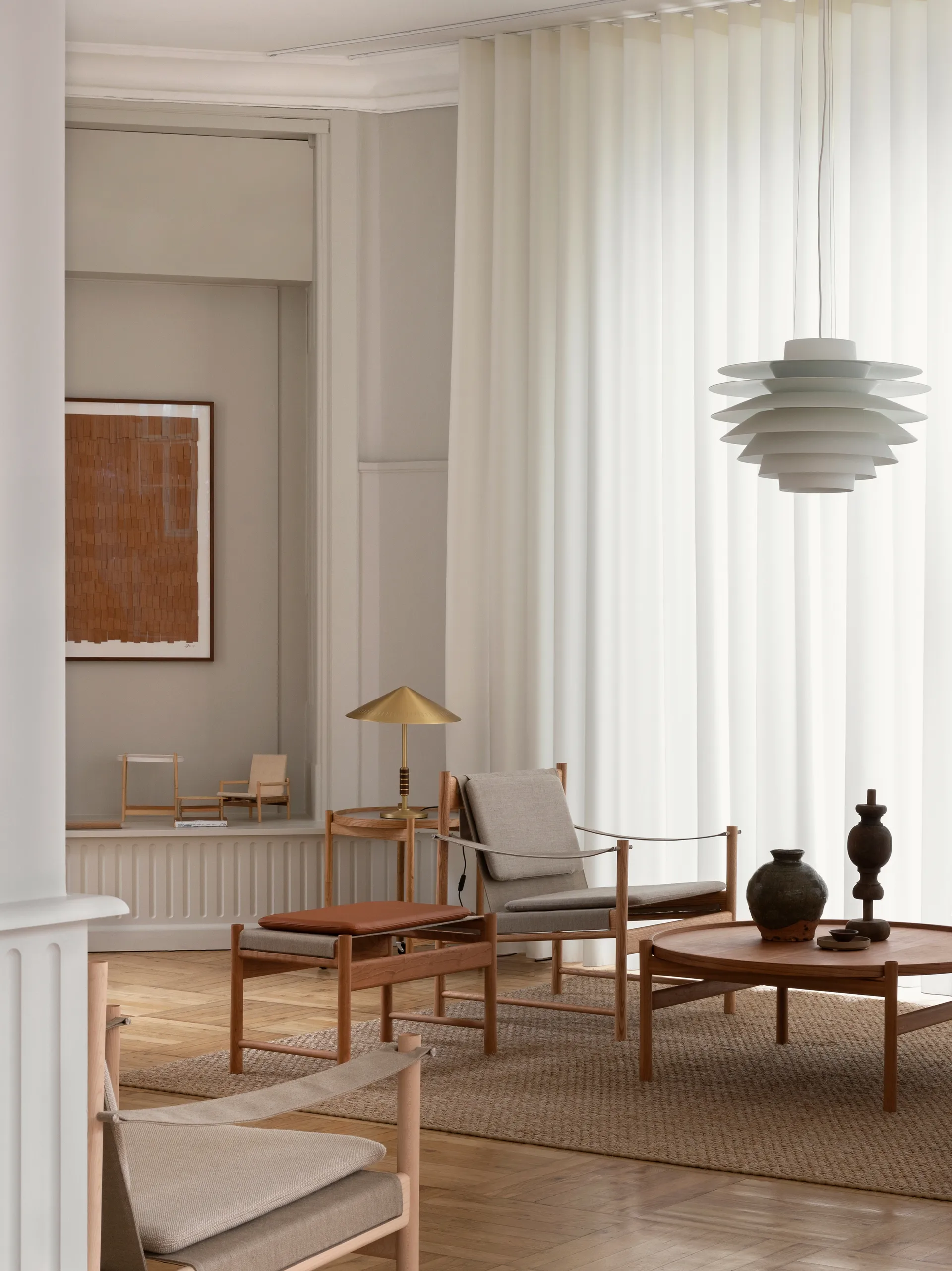 HB loungestol, Røgolieret eg/Canvas natur Brdr. Krüger