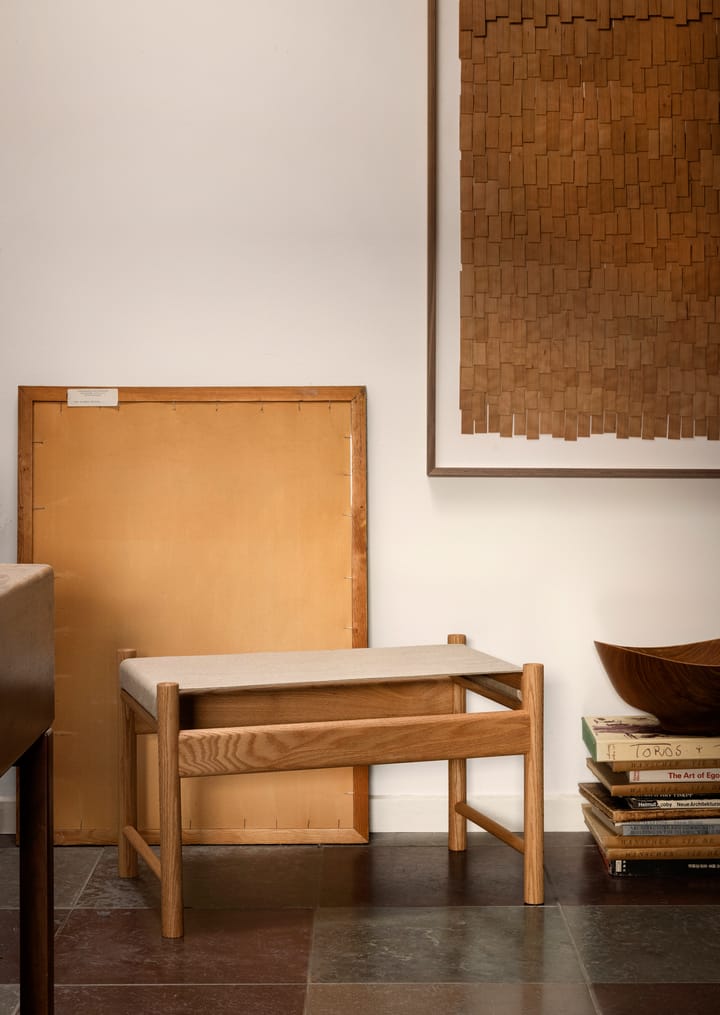 HB skammel, Olieret eg/Canvas Brdr. Krüger