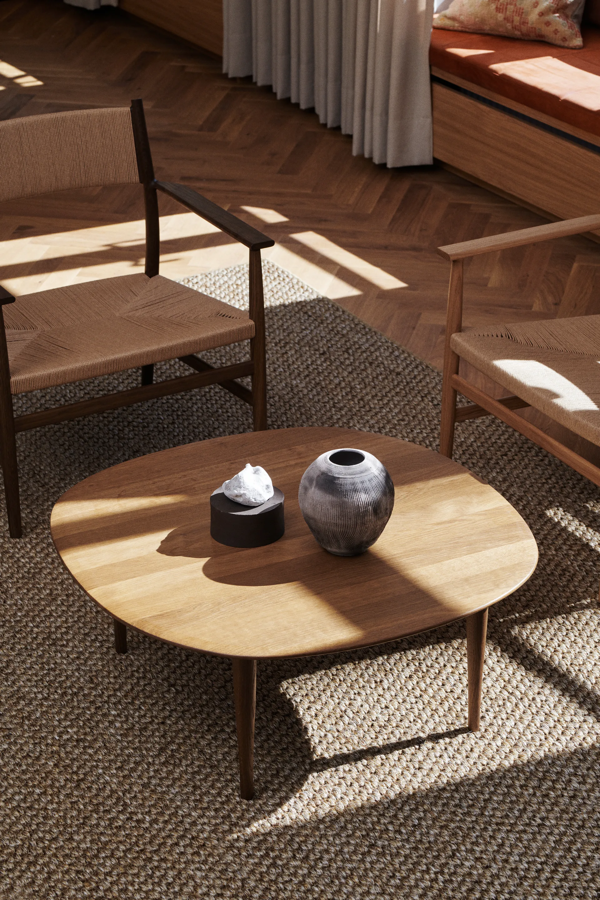 Jari sofabord Ø85 cm, Røgolieret eg Brdr. Krüger