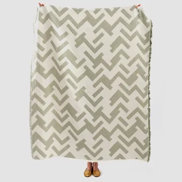 Florens bomuldsplaid - Sage (lysegrå) - Brita Sweden