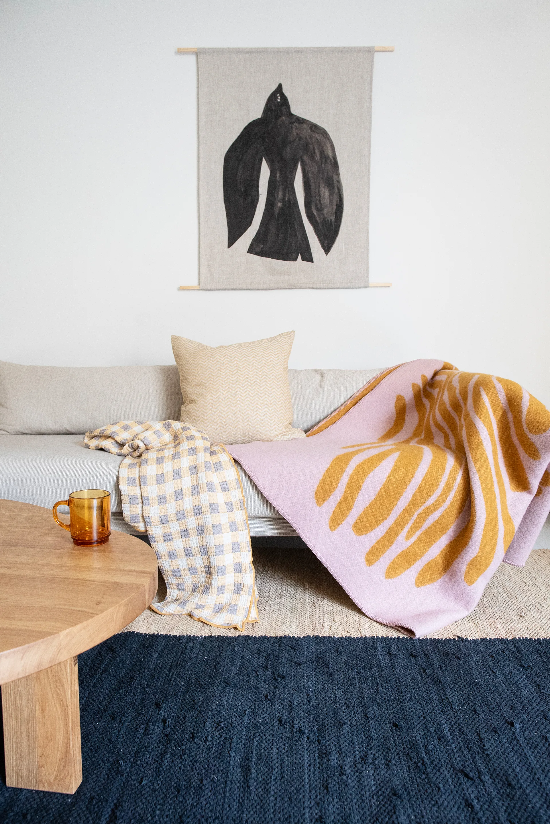 Pine plaid, Pink, 180x130 cm Brita Sweden