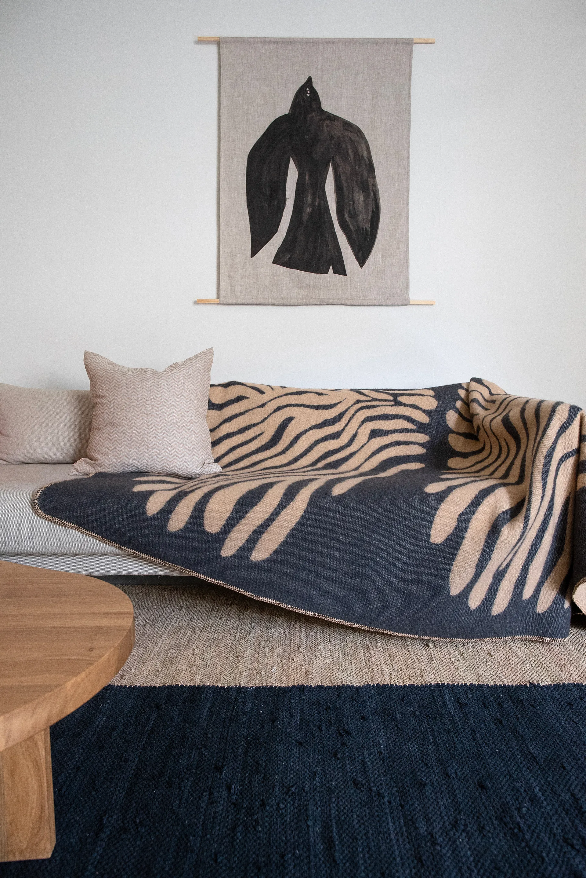 Pine plaid, Sand, 180x130 cm Brita Sweden