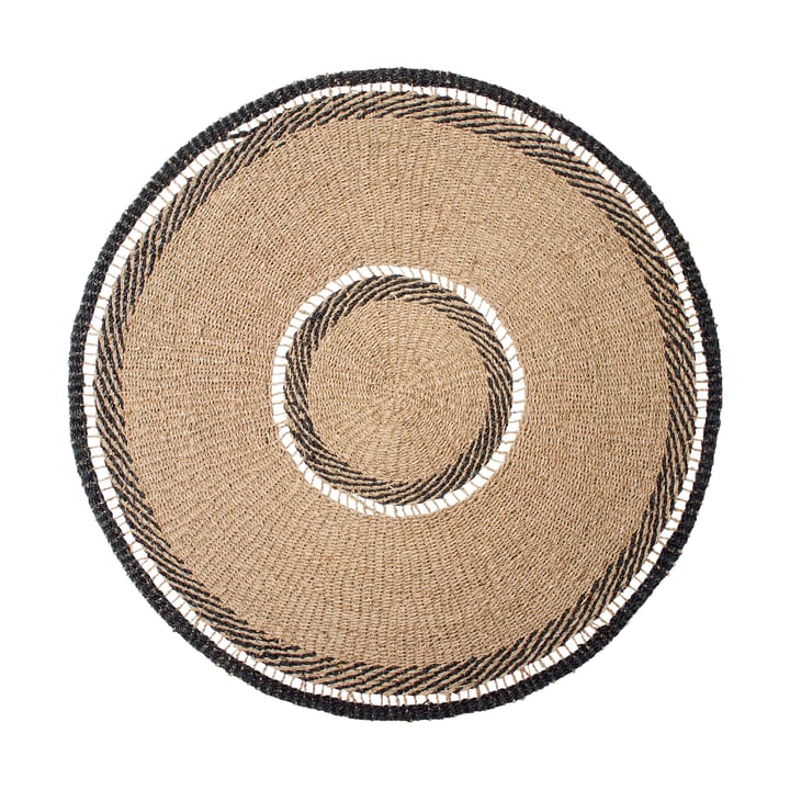 Anina tæppe søgræs Ø120 cm - Natural/Black - Broste Copenhagen