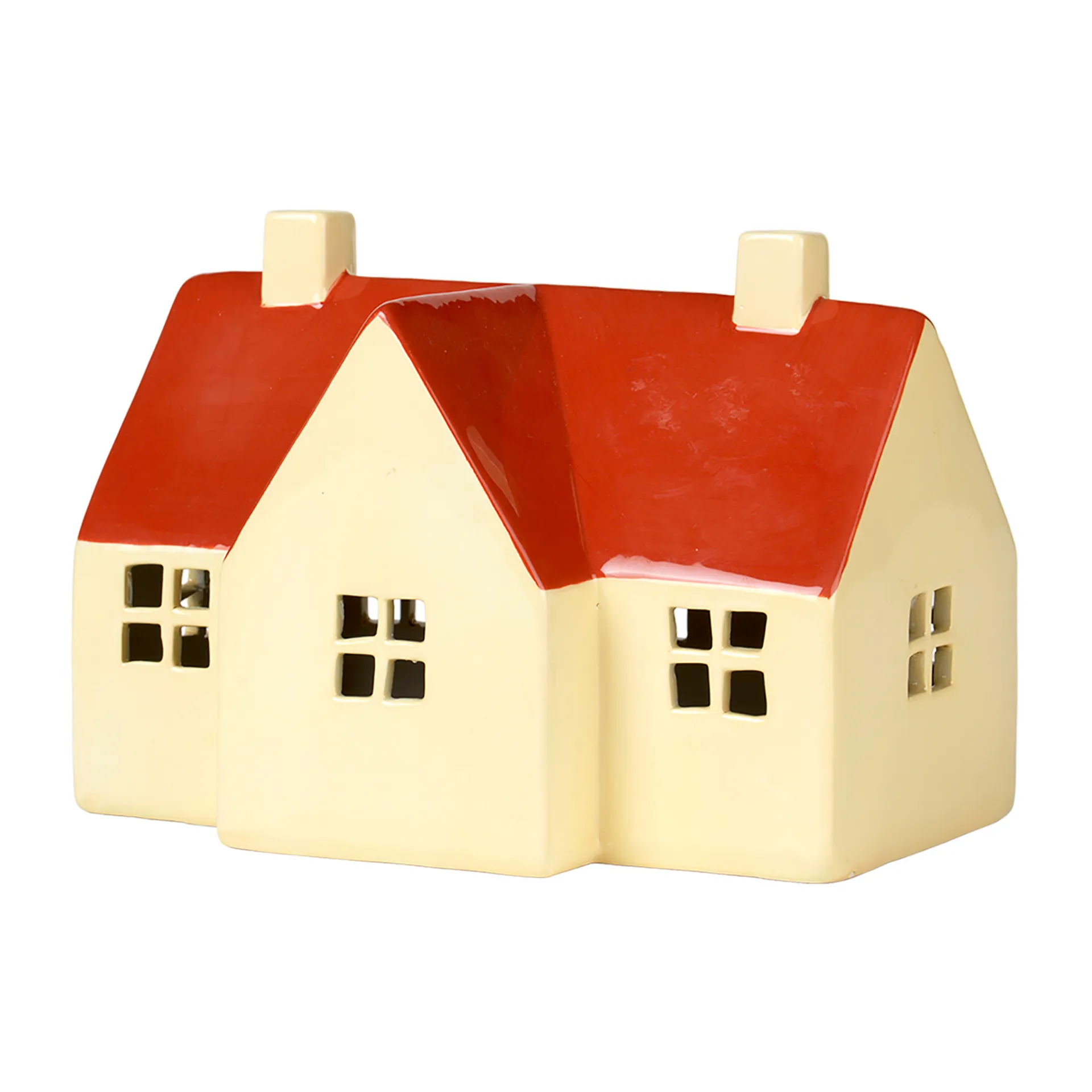 Bo dekorationshus 13,2x18 cm, Light yellow/Pumpkin orange Broste Copenhagen