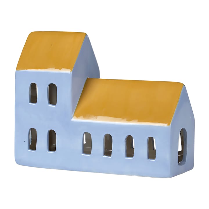 Bo dekorationshus 13,2x18 cm - Pigeon blue/Harvest gold - Broste Copenhagen
