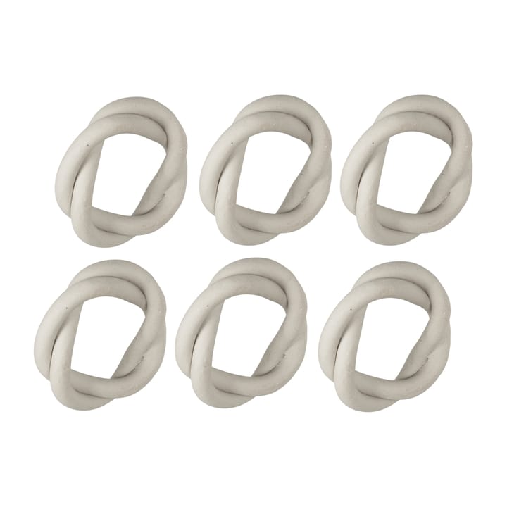 Braid servietring Ø6,5 cm 6-pak - Light beige - Broste Copenhagen