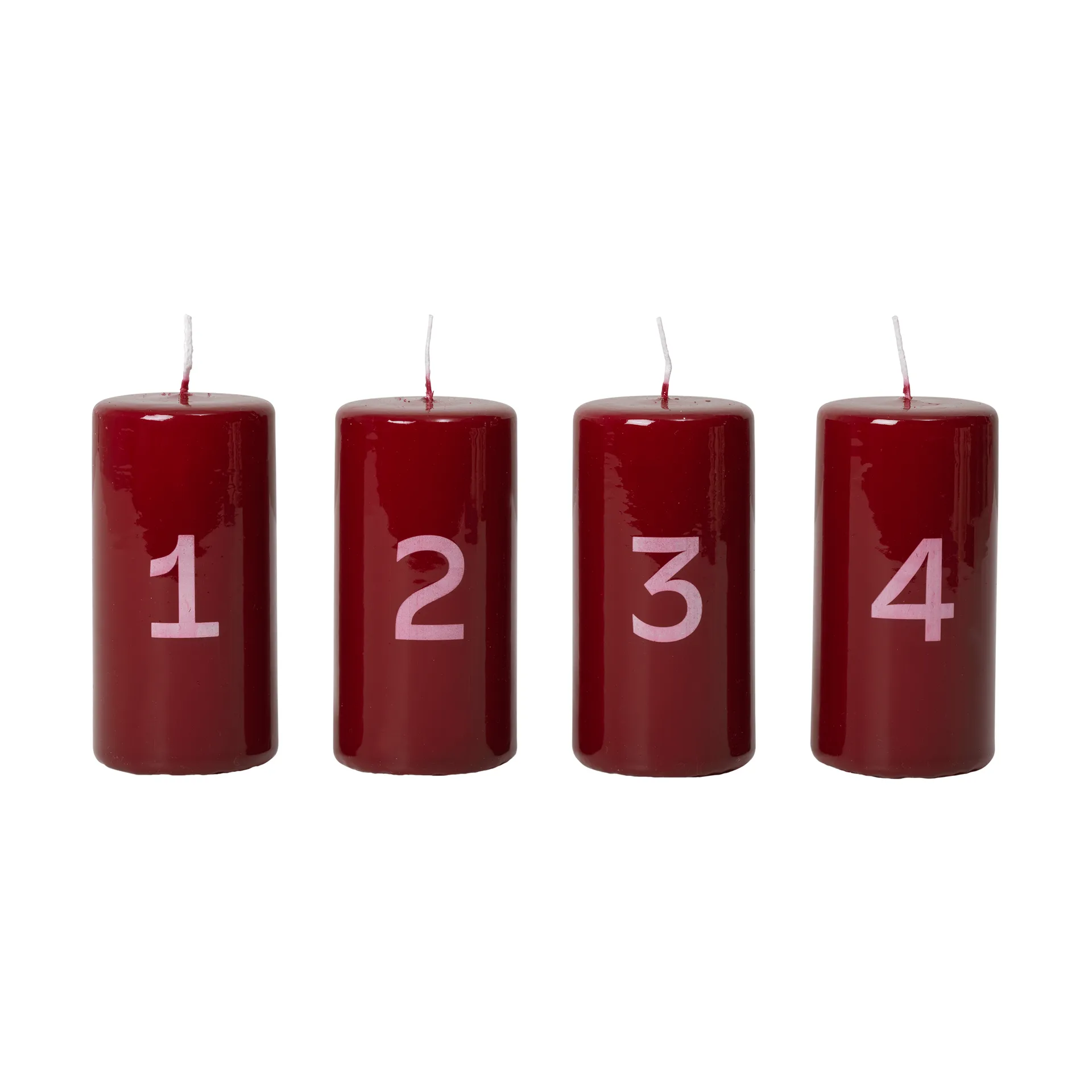 Broste adventslys, Burgundy-White, 4 dele Broste Copenhagen